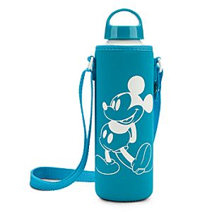 Mickey Mouse Water Bottle with Neoprene Cover - Summer Fun - Blue
