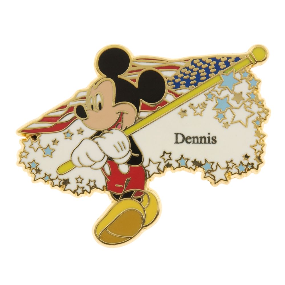 Mickey and Flag Personalized Pin
