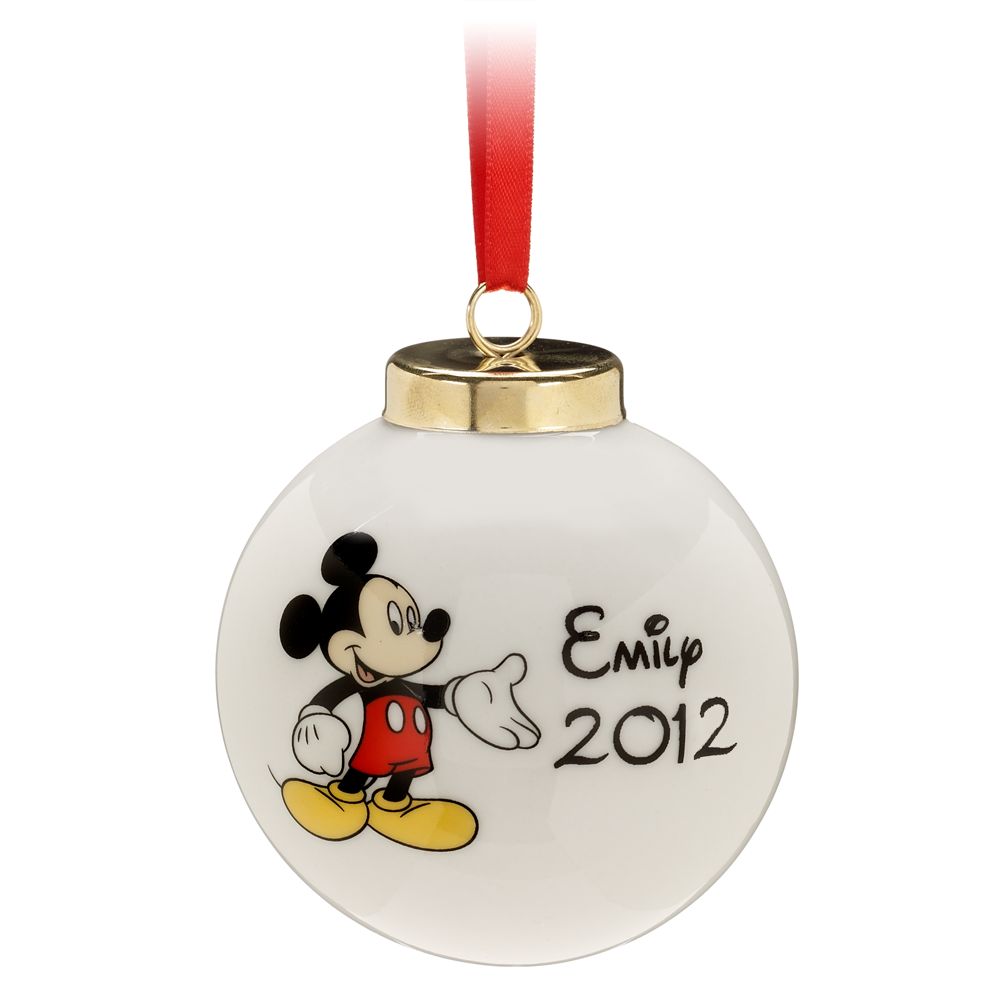Personalizable Porcelain Mickey Mouse Ornament
