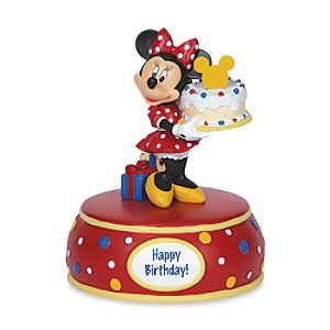 Minnie Mouse with Birthday Cake Musical Figurine by Disney Showcase