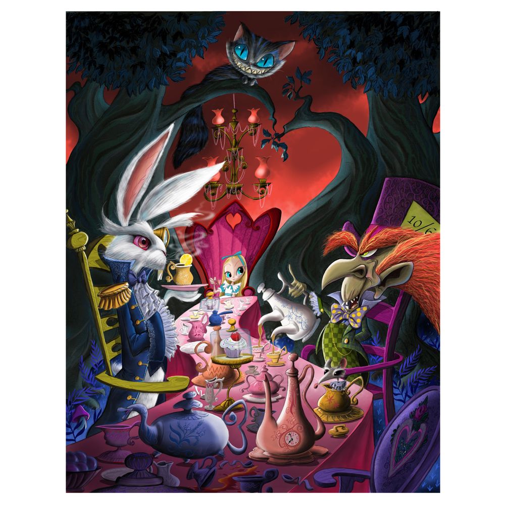 Mad Tea Party Reunion Alice in Wonderland Giclée on Canvas