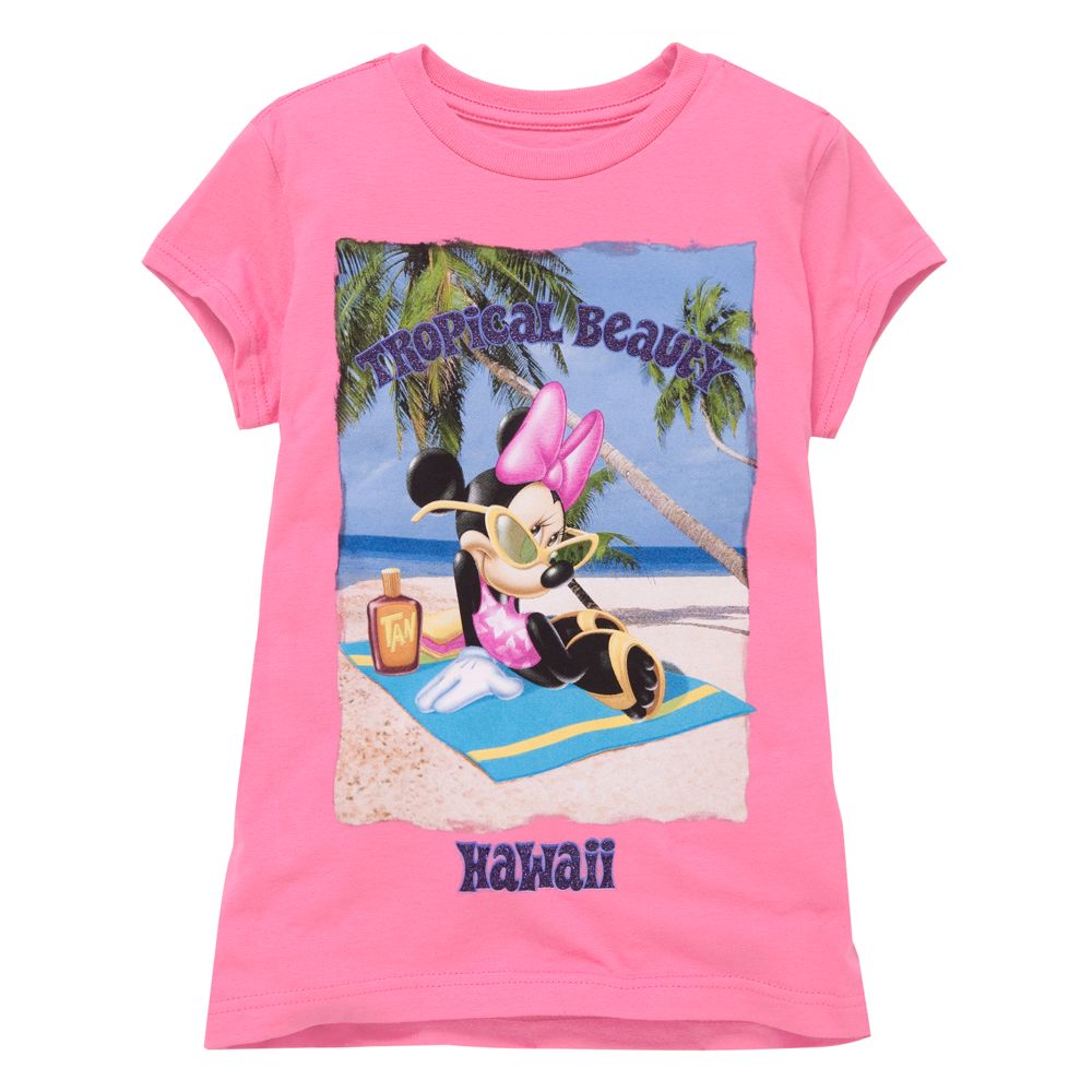 Hawaii Minnie Mouse Tee for Girls -- Made With Organic Cotton