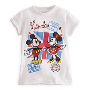 Mickey and Minnie Mouse Around the World Tee for Girls - London