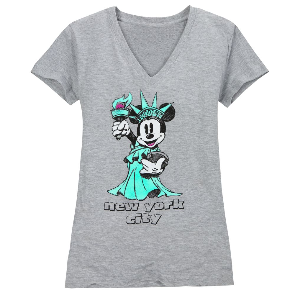 V-Neck New York Minnie Mouse Tee for Women