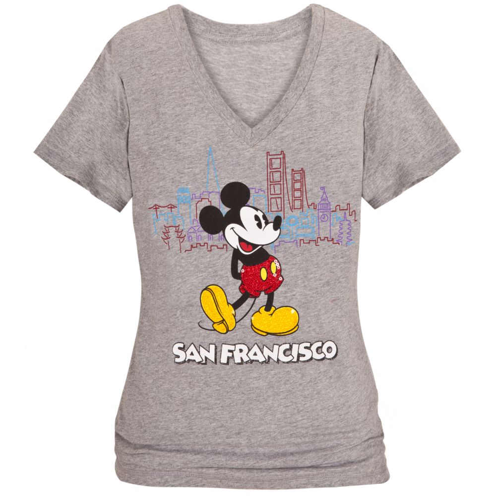 Sequined San Francisco Mickey Mouse Tee for Women