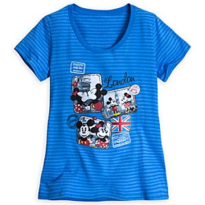 Mickey Mouse and Minnie Around the World Tee for Women - London