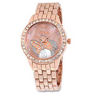 Minnie Mouse Crystal Link Watch for Women - Rose