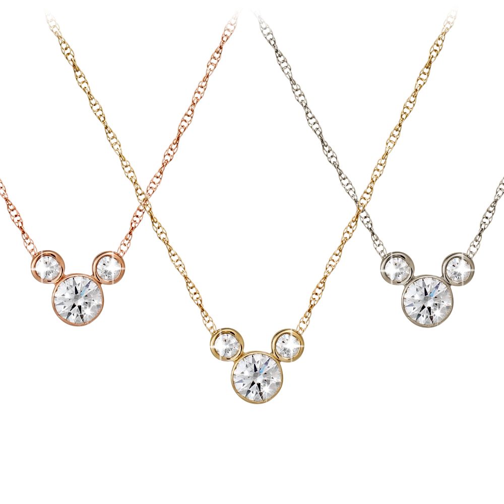 Diamond Icon Mickey Mouse Necklace: Medium -- 14 Karat