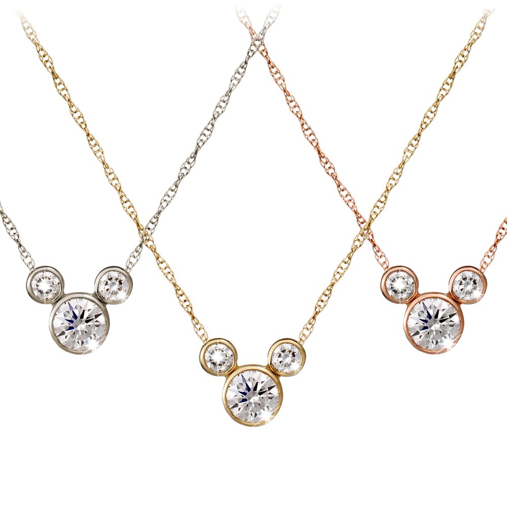 Diamond Icon Mickey Mouse Necklace: Large -- 14 Karat