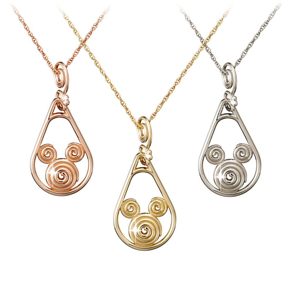 Gold Coiled Icon Mickey Mouse Necklace -- 14 Karat