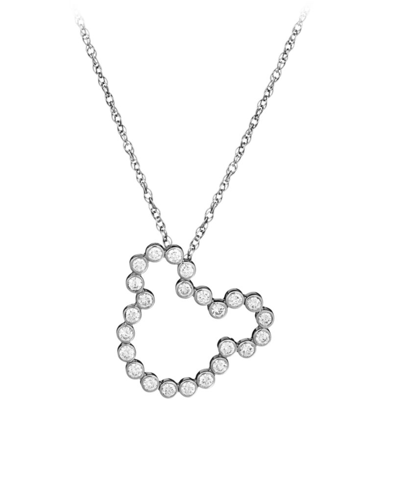 Diamond Silhouette Mickey Mouse Necklace -- Platinum