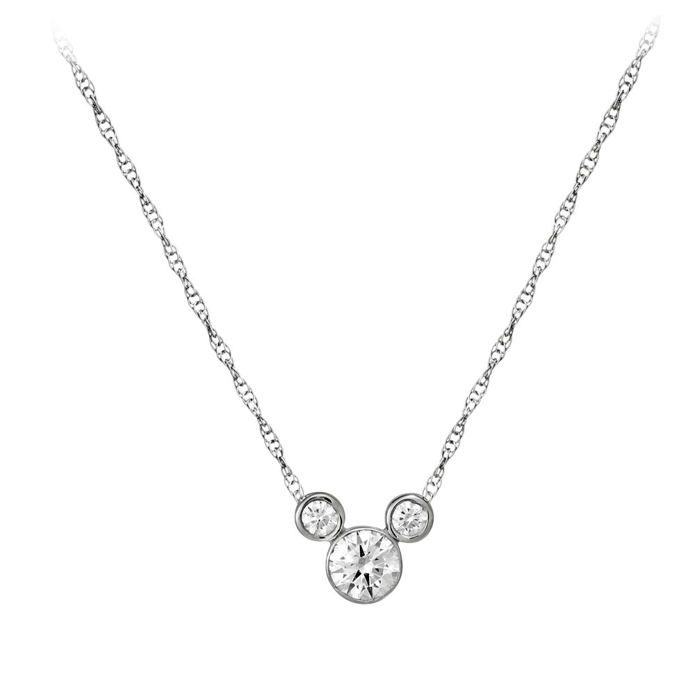 Diamond Icon Mickey Mouse Necklace: Medium -- Platinum