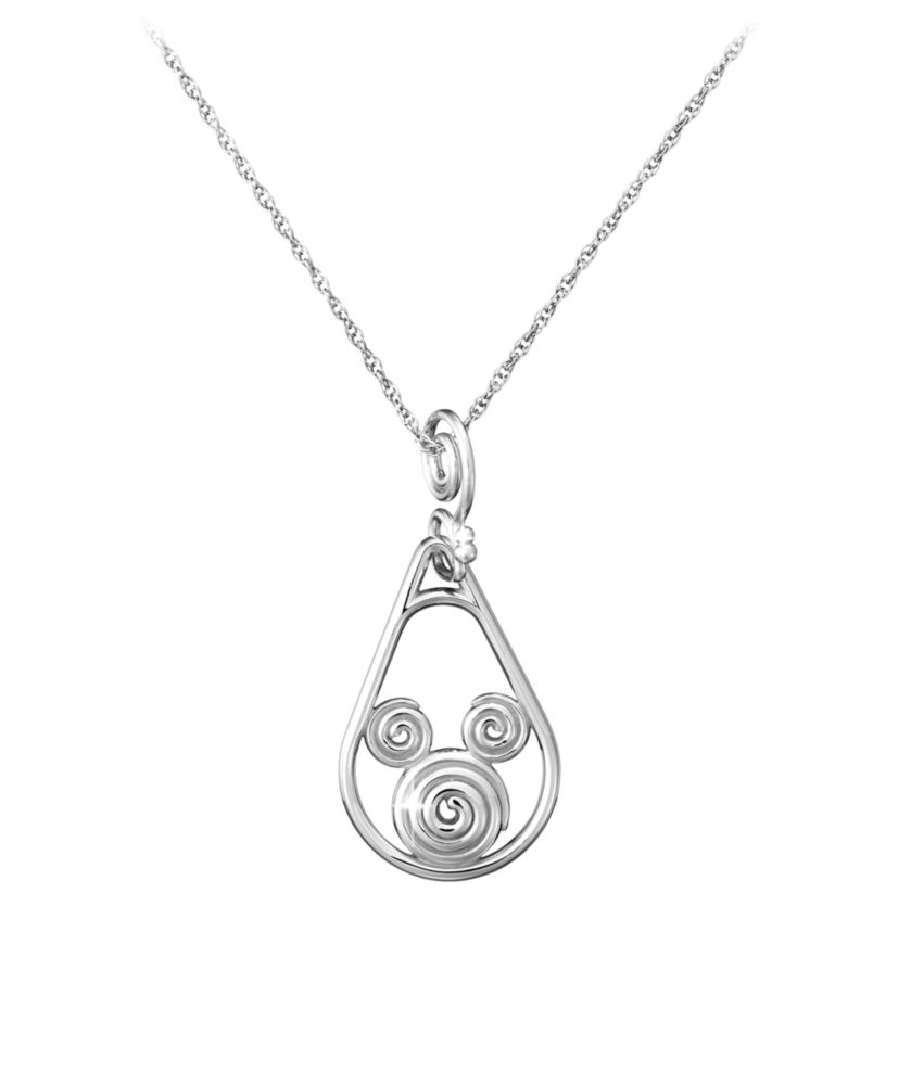 Platinum Coiled Icon Mickey Mouse Necklace