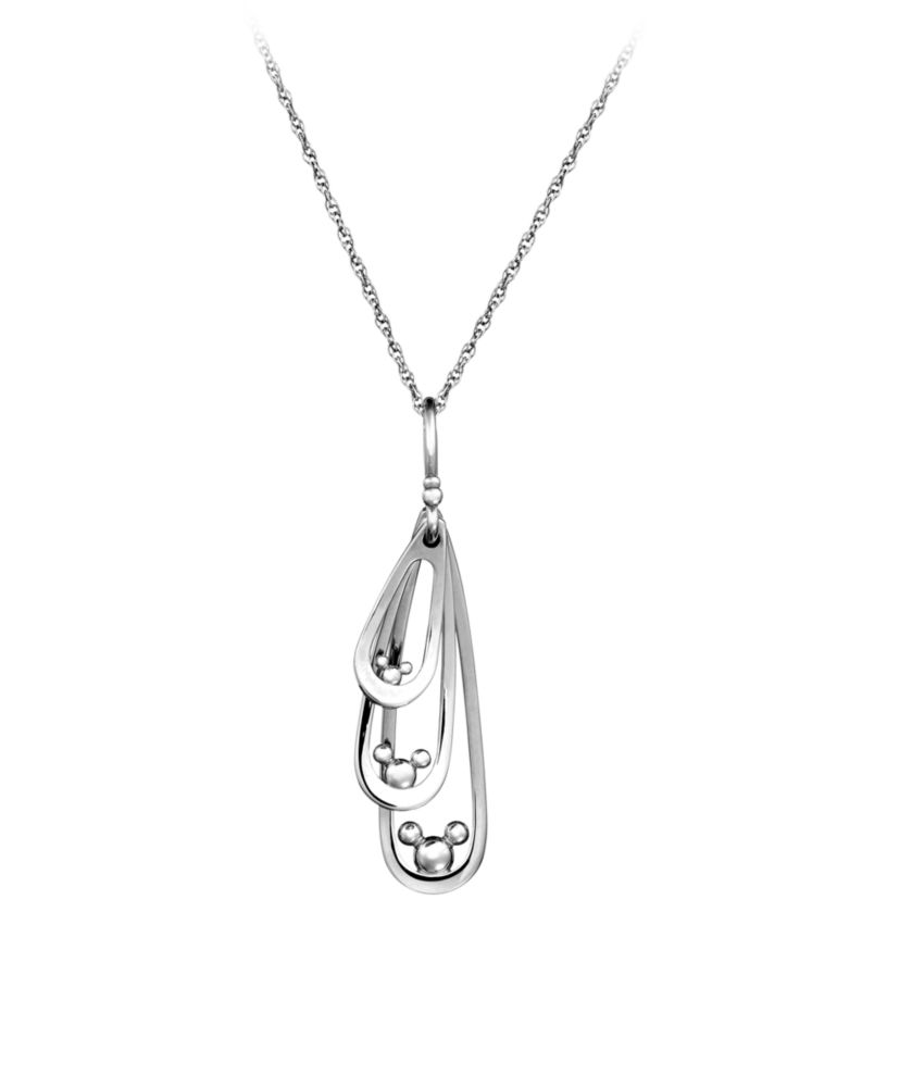 Platinum Three Drop Icon Mickey Mouse Necklace