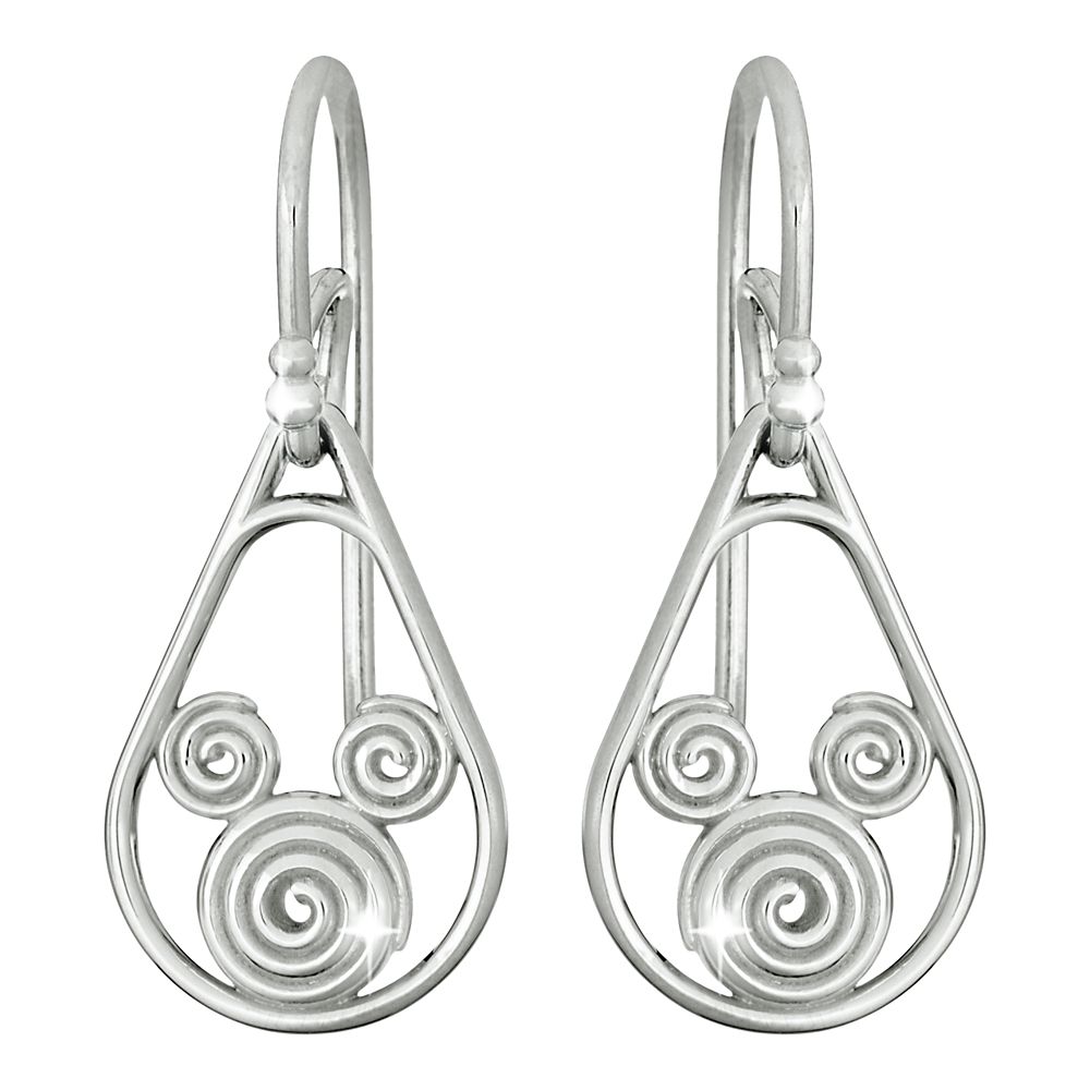 Platinum Swirl Mickey Mouse Earrings