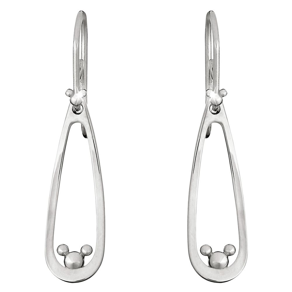 Platinum Drop Icon Mickey Mouse Earrings