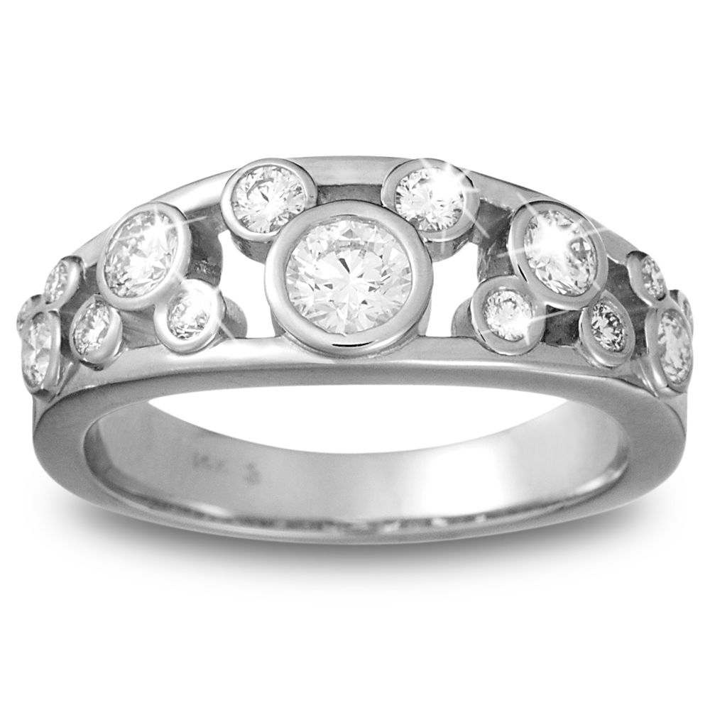 Diamond Icon Mickey Mouse Ring for Women -- Platinum