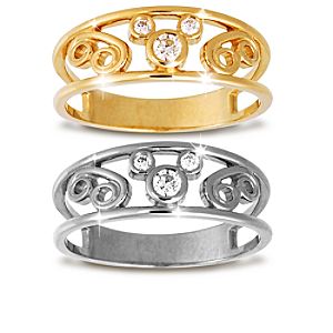 Mickey Mouse Icon Diamond Swirl Ring for Women