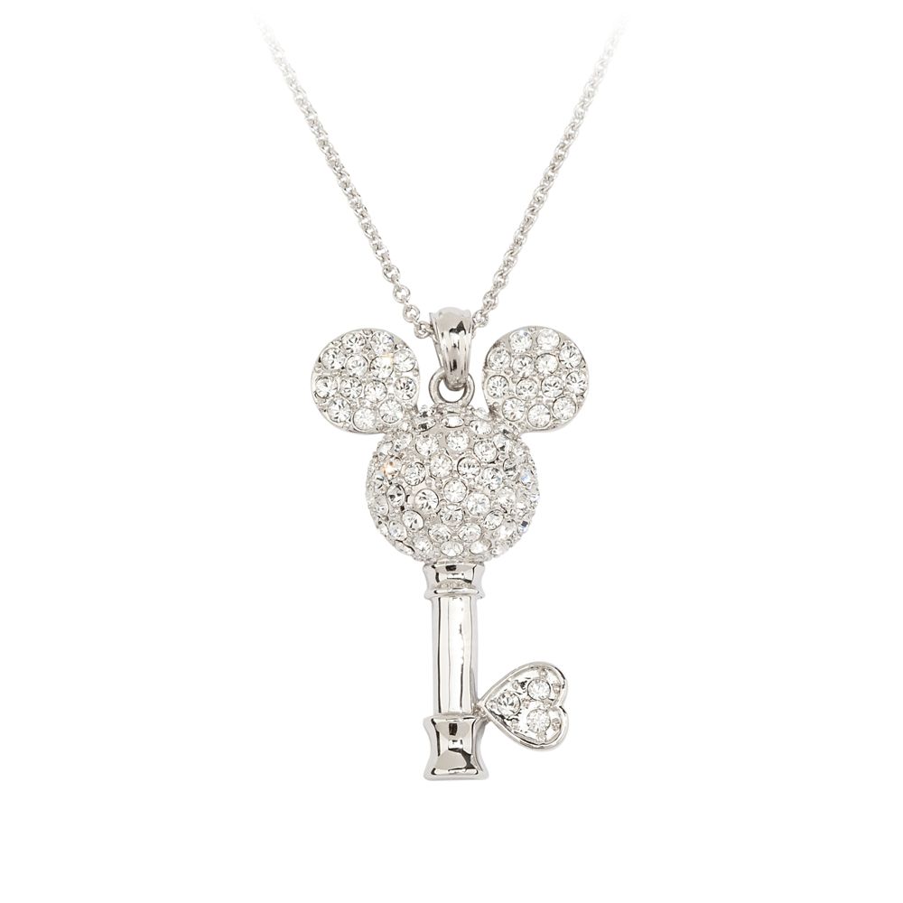 Mickey Mouse Crystal-Studded Key Necklace by Arribas