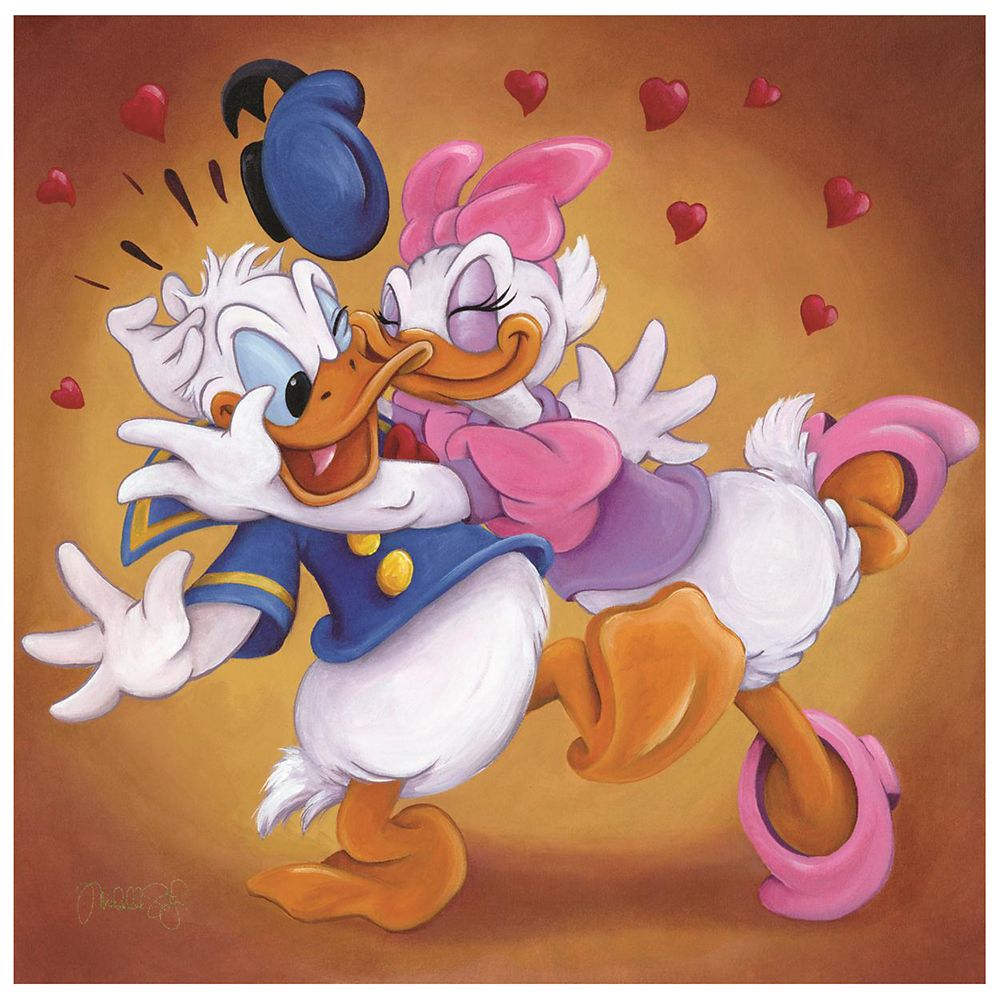 "Donald and Daisy Kissing" Donald Duck Gicl&eacute;e by Michelle St.Laurent