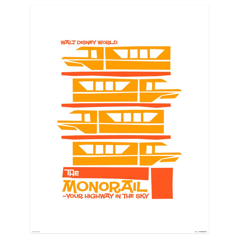 Monorail Print on Paper - Walt Disney World - Limited Availability