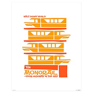 Monorail Print on Paper - Walt Disney World - Limited Availability