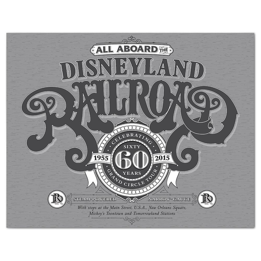 Disneyland Railroad Art Print - 60th Anniversary - Framed or Gallery Wrapped - Limited Release