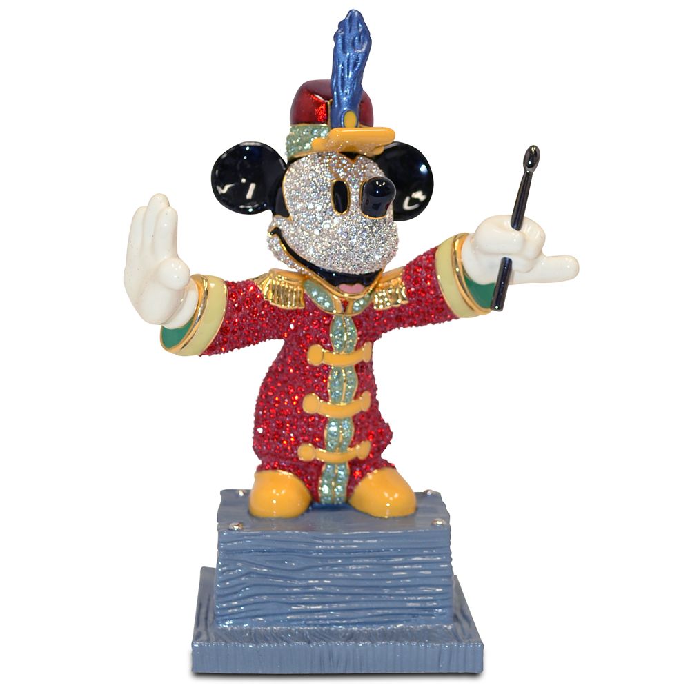 Jeweled Bandleader Mickey Mouse Figurine by Arribas Brothers - 5 3/4" H