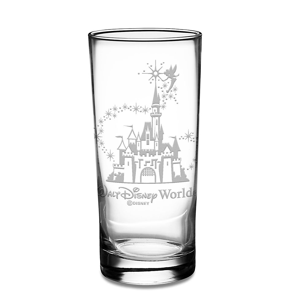 Personalizable Walt Disney World Castle and Tinker Bell Glass Tumbler by Arribas