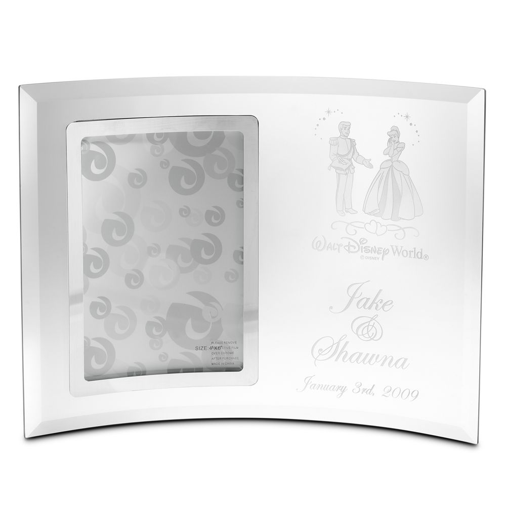 Personalizable Cinderella and Prince Charming Glass Frame by Arribas