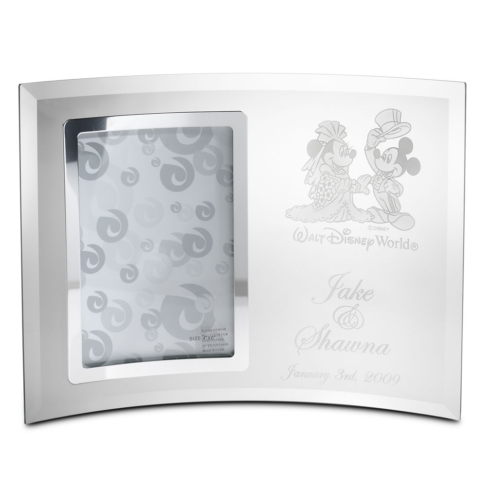 Personalizable Minnie and Mickey Mouse Glass Frame by Arribas