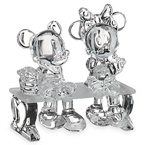 Mickey and Minnie Mouse on Bench Figurine by Arribas - Medium