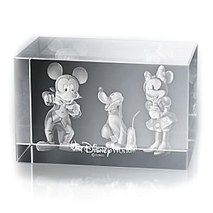 Mickey and Minnie Mouse, and Pluto Laser Cube by Arribas - Walt Disney World