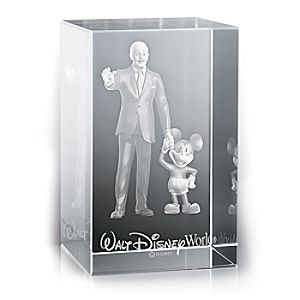 Mickey Mouse and Walt Disney Laser Cube by Arribas - Walt Disney World