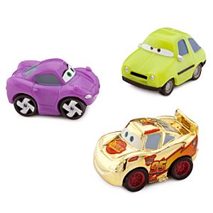 Cars Micro Drifters: Gold Lightning McQueen, Holley Shiftwell and Acer Set -- 3-Pk.