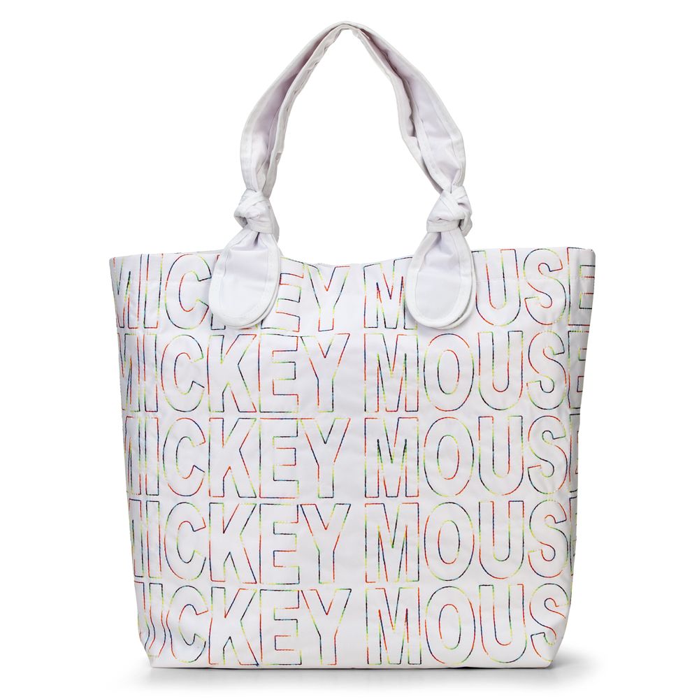 Quilted Nylon Mickey Mouse Tote Bag -- White