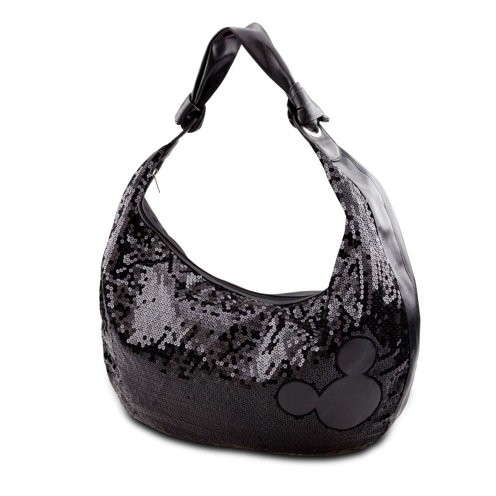 Black Sequin Mickey Mouse Hobo Bag