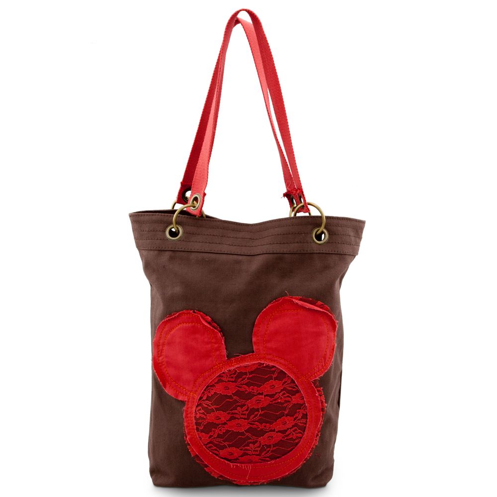 Canvas Mickey Mouse Tote - Brown