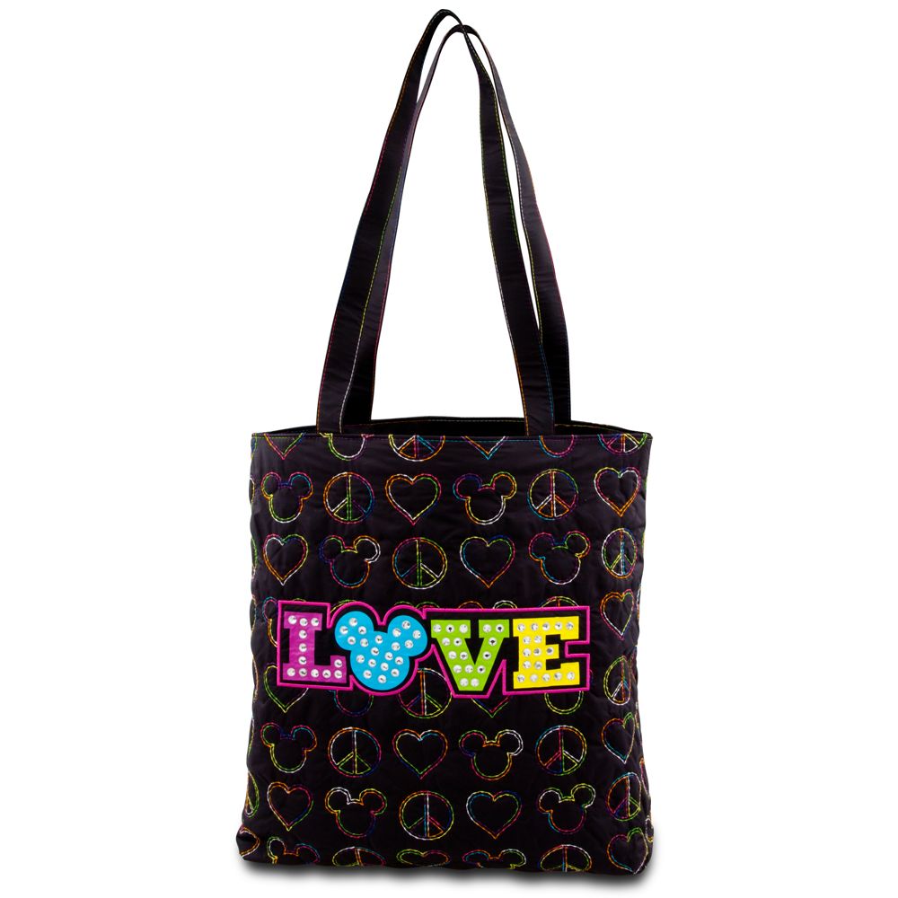 Quilted Peace, Love and Mickey Mouse Tote