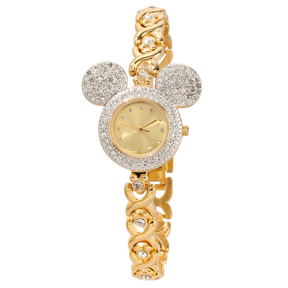 Pavé Crystal Bezel Mickey Mouse Watch for Women