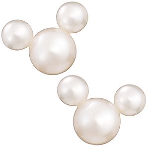 Mickey Mouse Icon Earrings - Pearl