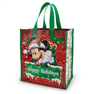 Santa Mickey and Minnie Mouse Reusable Tote