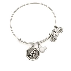 Mickey Mouse Icon and Initial Bangle by Alex and Ani - Gold