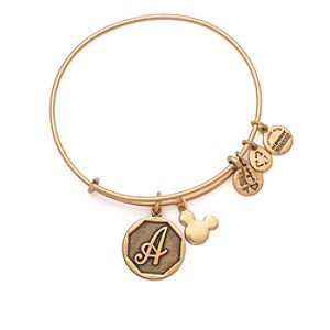 Mickey Mouse Icon and Initial Bangle by Alex and Ani - Silver