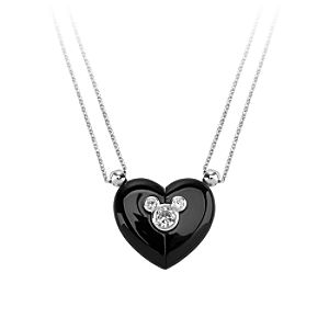 Mickey Mouse Magnetic Heart Necklace by Petra Azar - Black