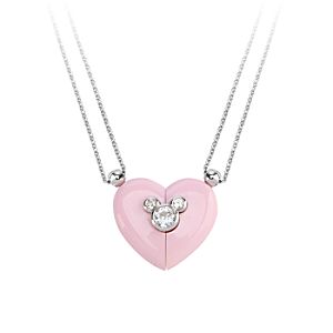 Mickey Mouse Magnetic Heart Necklace by Petra Azar - Pink