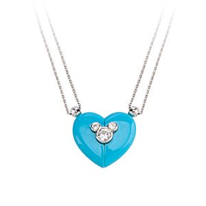 Mickey Mouse Magnetic Heart Necklace by Petra Azar - Turquoise