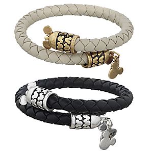 Mickey Mouse Leather Wrap Bracelet by Alex and Ani