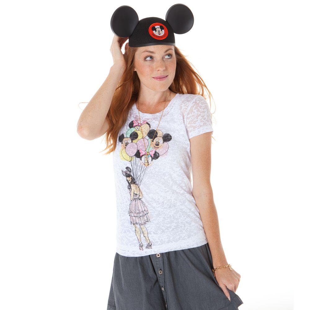 Minnie and Mickey Mouse Balloons Tee for Women