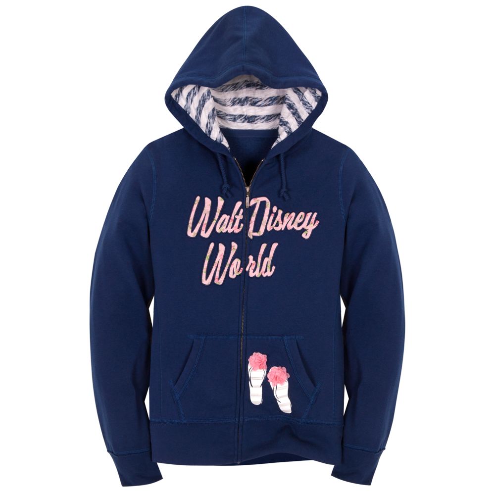 Zip Hooded Fleece Bloom and Beach Walt Disney World Sweatshirt for Women